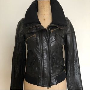 Theory black leather jacket